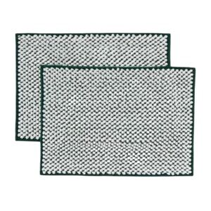 Room Essentials | Chenille Bath Rug Set | Green & White | 17" X 24"